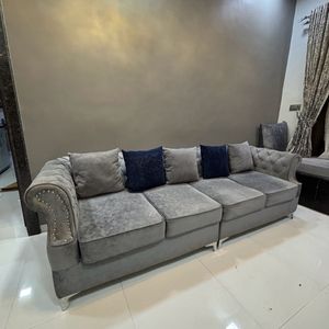 GREY SOFA SET 6 Seater With Table