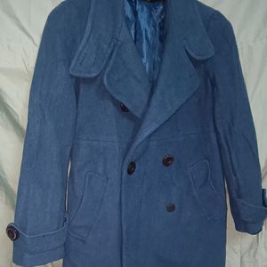 Urgent Sale: Purcian Blue Woolen Trench Coat