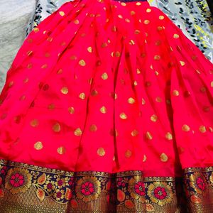 Pink And Blue Long Ethnic Frock