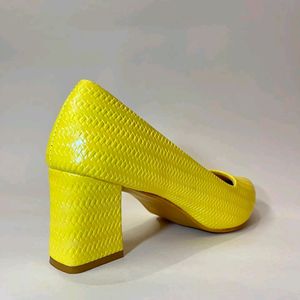 Lemon Colour Broad Heels