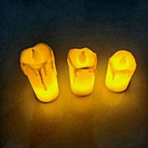 Fancy LED Pillar Candle Lights Set Of 3