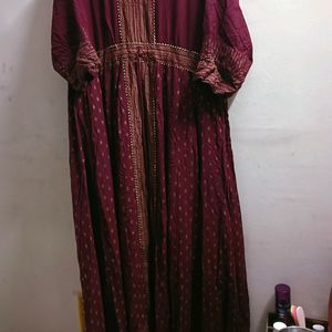 Xxl Ethnic Gown Heavy Flare