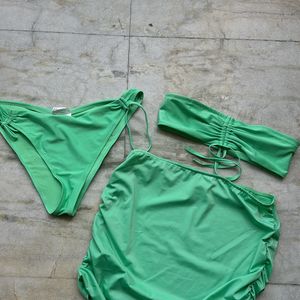 H&M Swimwear Skirt Top And Bottom Set