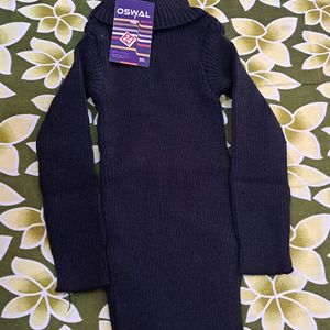 Turtle Neck Sweater For Babies Black