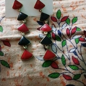 Red Black Earrings