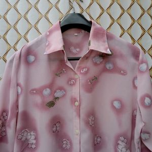 New Baggy Oversized Floral Pink Shirt