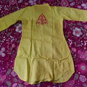 Yellow Coloured Short Kurta Top