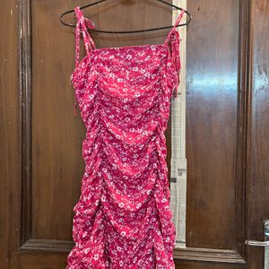 Pink Floral Smocked Dress