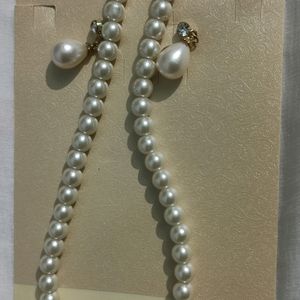 Pearl Necklace With Earrings