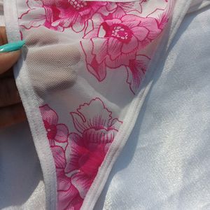 Flower Printed Thong Panty