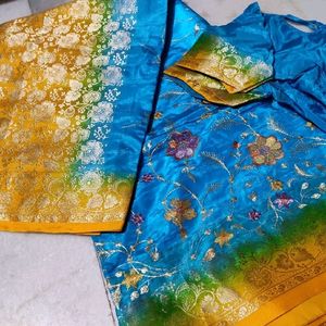 🆕 Beautiful Silk Sari With Blouse 🔥