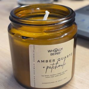 WHOLLY BEING Amber Quartz + Patchouli Candle