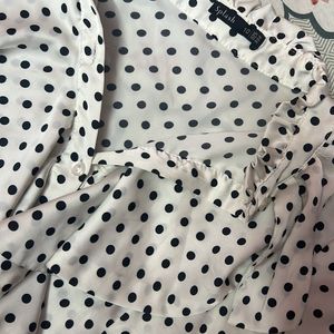 Flounce Polka Dot Top