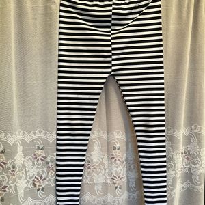 Striped Black And White Leggings