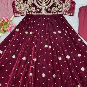 Readymade Velvet Designer Anarkali Suit