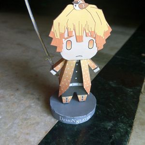 Anime Demon Slayer Zenitsu Chibi Figurine(Paper)