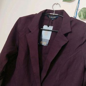Women's Violet Blazer With Cute Ruffle Sleeves