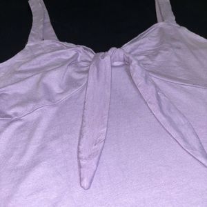 Lavender Sleeveless Tie Up Front Cami Top