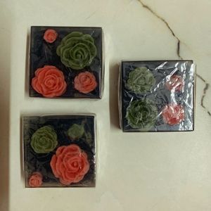 Handmade Set Of 4 Fancy  Charcoal Soaps