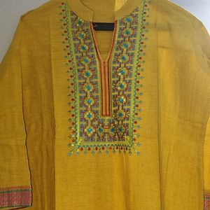 Negotiable Woman Mustard Straight Kurti