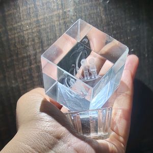 you will get two Cube of 3d Crystal with stand