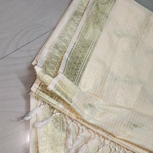 Wedding Cream Pattu Saree