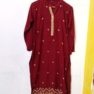 Round Collar Neck Long Kurtas For Women