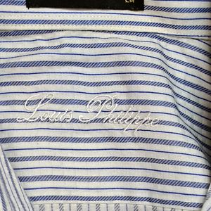 Louis Philippe Men Off White Stripe Cotton Shirt