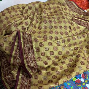 Pure Silk Gharchola Saree With Lagdi Pattaon Palla