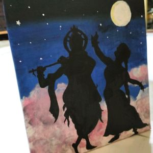 LORD KRISHNA AND RADHA CANVAS PAINTING 🎨