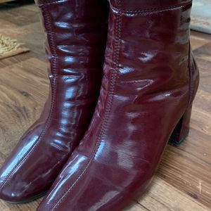 Maroon Heel Boots.