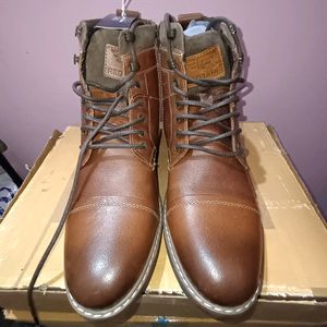 Coffee Brown Biking Boot For Men