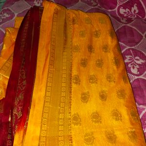 Very Beautiful Yellow Saree