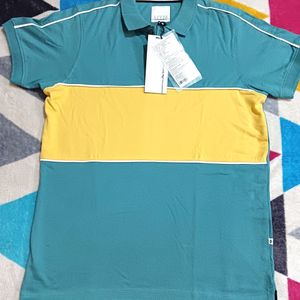 Teen Boys Green & Yellow Polo T-shirt