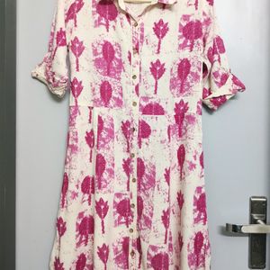 Floral Tie-Dye Frock Style Kurti