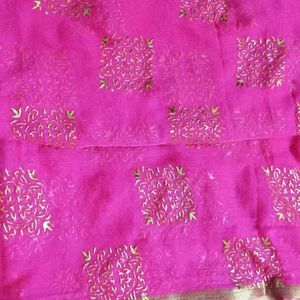 😍🆕Chiffon Pink Lace border Saree With Blouse