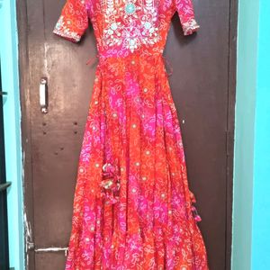 Cotton Ethnic gown with the biggest Gheras