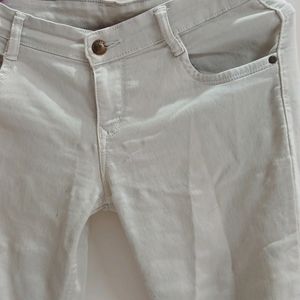 Cream Color Denim Jeans