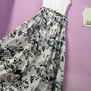 Last Price White Printed Gown