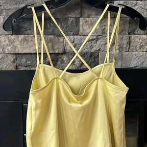 H&M silk cami with back cross straps