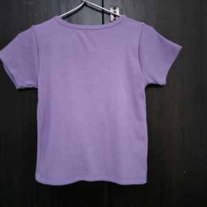 Square Neck Lavender Ribbed Top