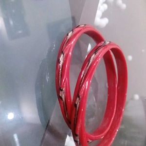 Beautiful Red Regular Bangles