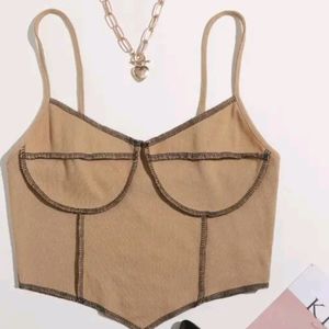 Beige Corset Shaped Top