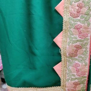 New Partywear Heavy Border Saree