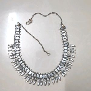 Oxidised Neckpiece With Earrings.