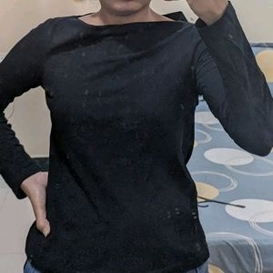 Mango Off Shoulder Black Top