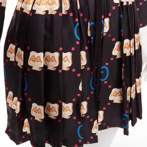 GUCCI 2023 Pikarar black kawaii print zip pleats