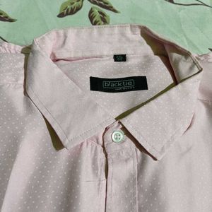 Light Pink White Dot Printed Shirt