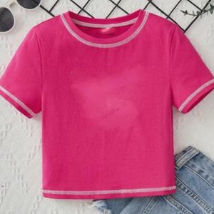 Pink Crop T Shirt