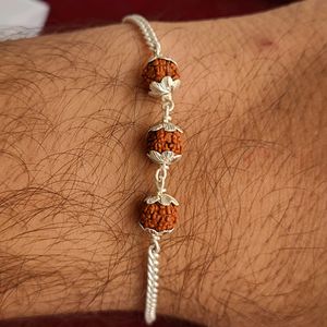 Silver Rudraksh Trendy Rakhi / Bracelet